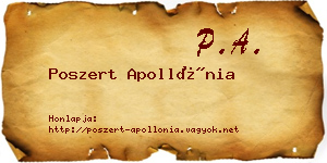 Poszert Apollónia névjegykártya